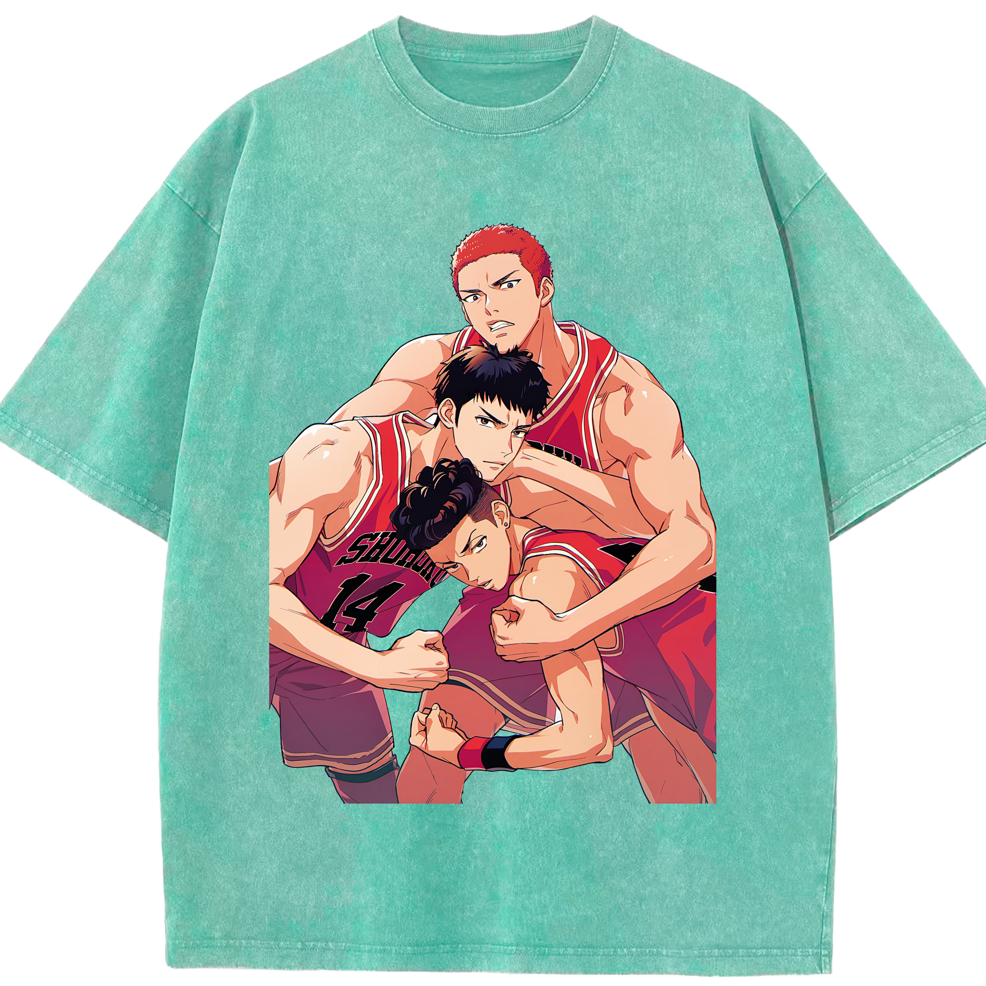 （画像用） SLAM DUNK／スラムダンク 綿100% ヴィンテージ風 半袖Tシャツ（フロントプリント）